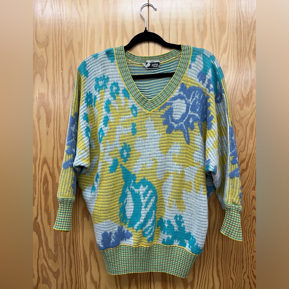 Floral knit sweater